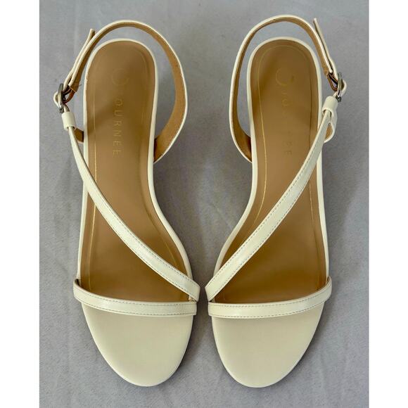 Journee Collection Women's Jemry Kitten Heel Sandals White Size 10M NWT - Picture 4 of 6